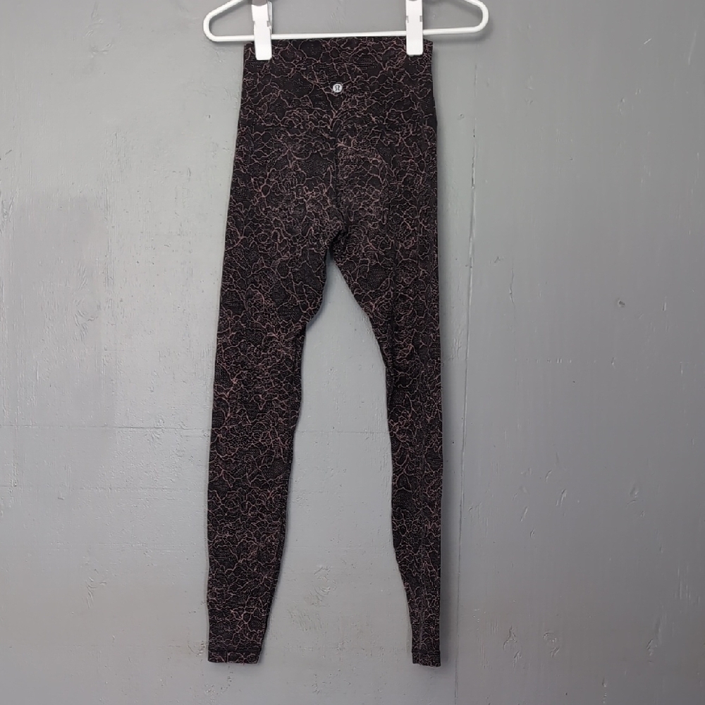 Lululemon Align Lace Scape Spanish Rose Print Leggings Size 8